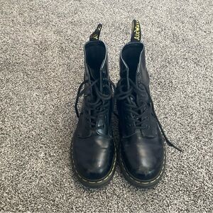 Dr. Martens Black Leather Combat Boots